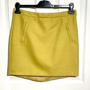 J Crew Yellow Wool Mini Skirt